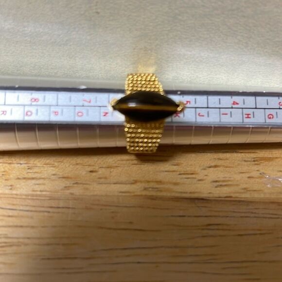 18k women’s Vintage Tiger Eye gold high grade electroplated ring. - Picture 4 of 5